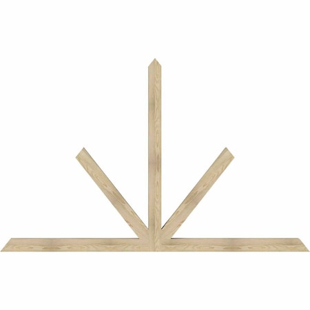 Ekena Millwork Saratoga Rough Sawn Timber Gable Bracket, Douglas Fir, 96"W x 60"H x 4"D x 4"F, 15/12 Pitch GBW096X60X0404SAR00RDF
